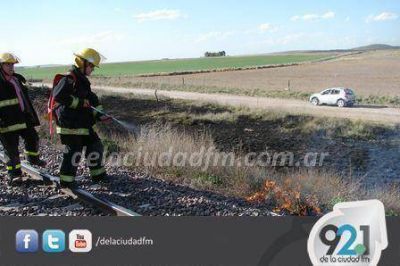 Hubo un incendio de pastos naturales en el Camino Viejo a Saavedra