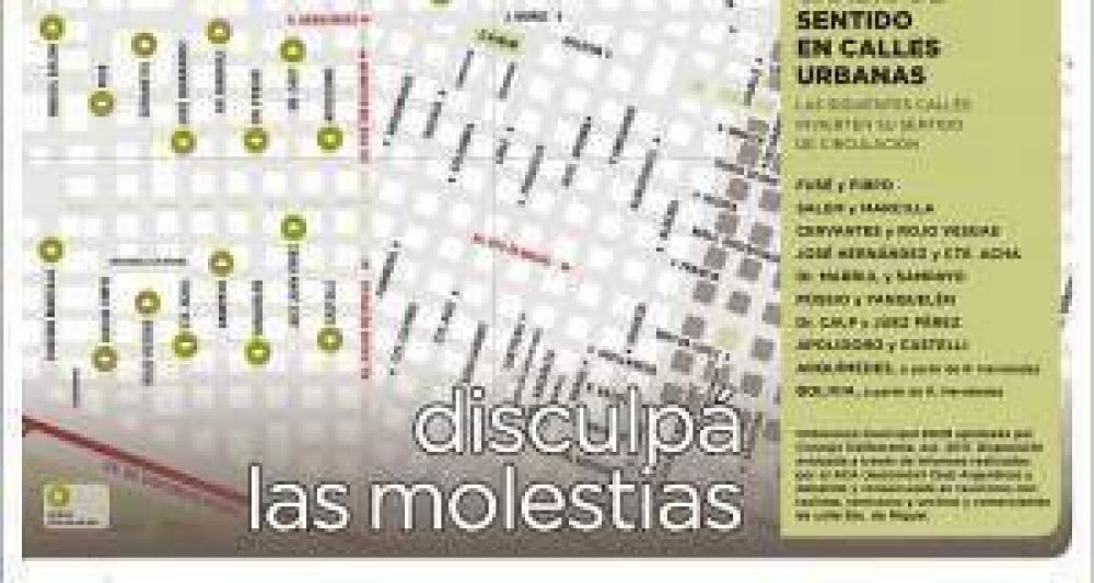Cambio de circulaci�n en calles de la ciudad