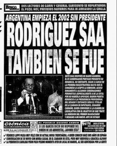A 10 a�os de la fugaz presidencia de Rodr�guez Sa�