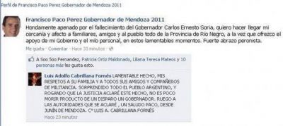 V�a Facebook, Paco P�rez lament� la muerte de Soria