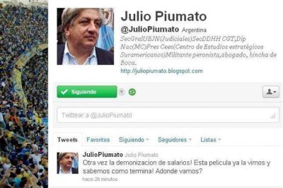 Duro rechazo de Piumato a la revisi�n de salarios de estatales