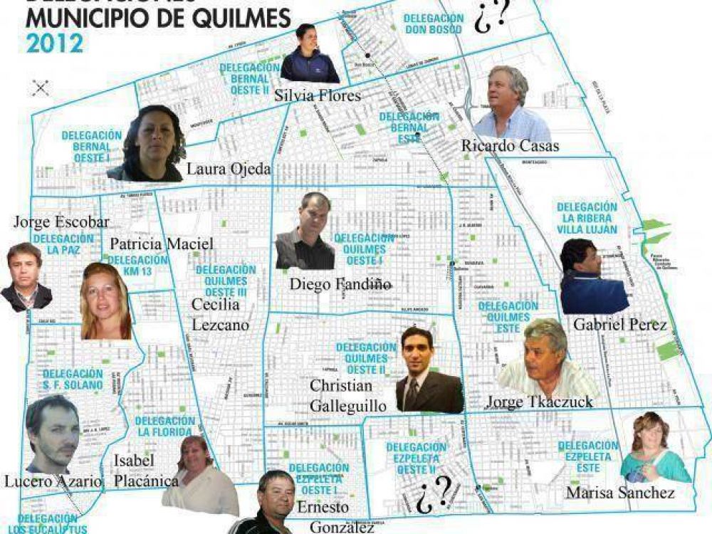 El mapa y los responsables de las nuevas delegaciones