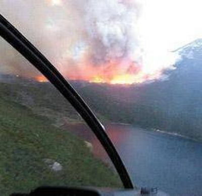 Incendio fuera de control en Tierra del Fuego