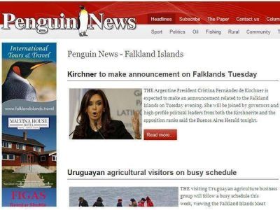 Gran expectativa en la prensa kelper por los anuncios de Cristina Kirchner