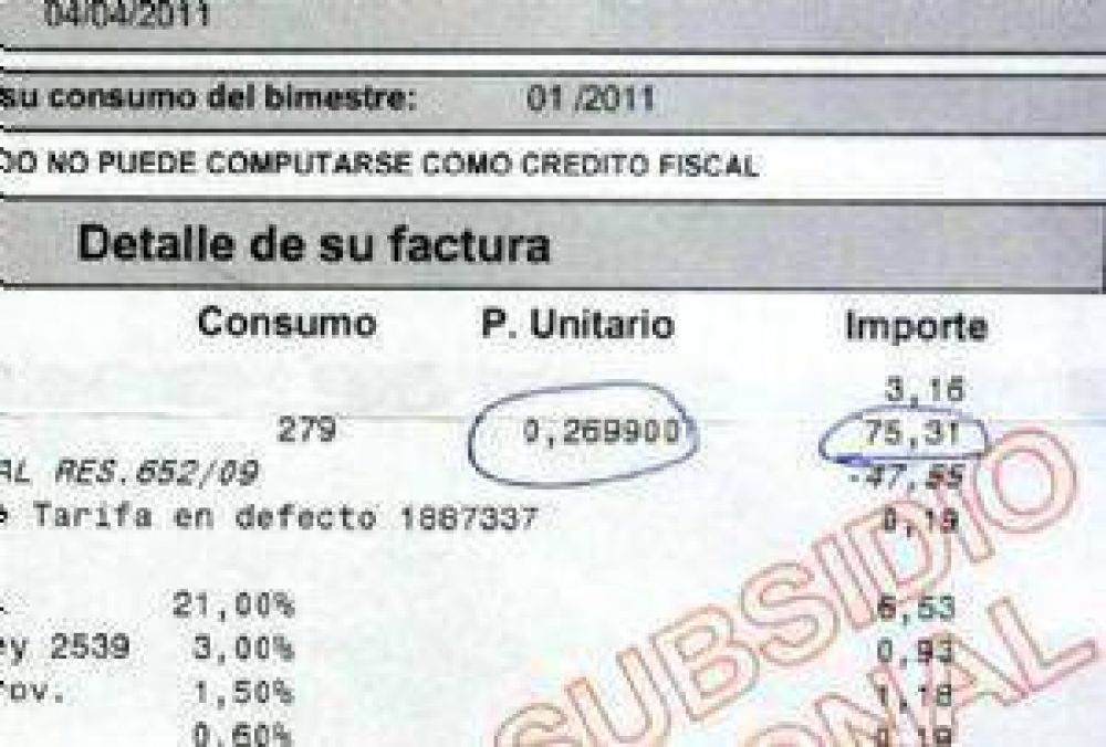 En un a�o, la energ�a sin subsidio aument� hasta 60 por ciento