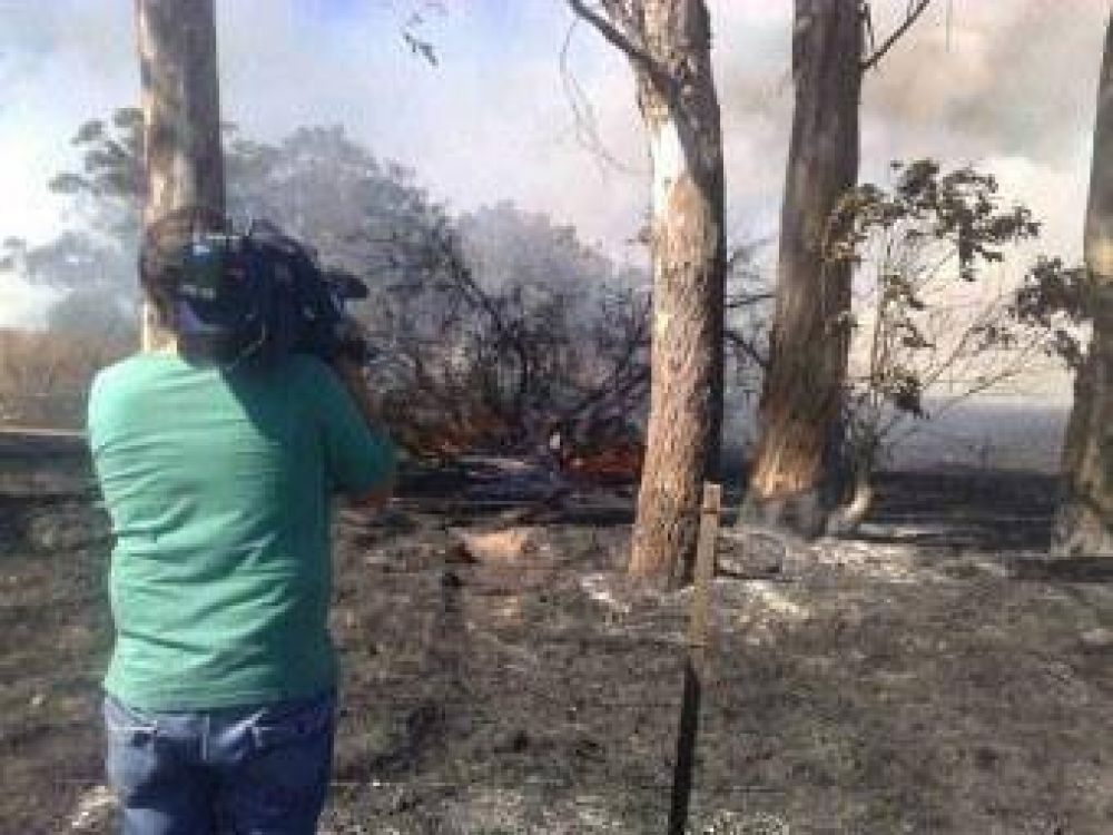 Gran incendio en el GADA 601 ruta 11 camino a Santa Clara del Mar