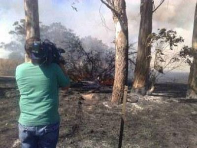 Gran incendio en el GADA 601 ruta 11 camino a Santa Clara del Mar
