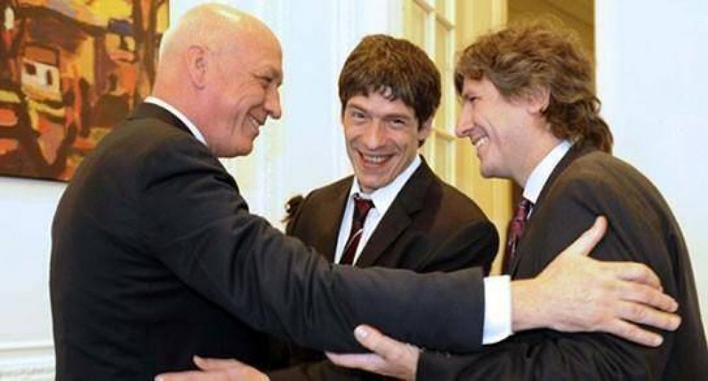 Bonfatti con Boudou y Abal Medina en la Casa Rosada