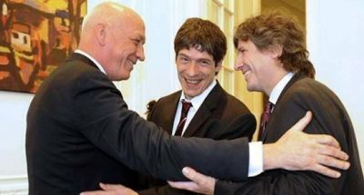 Bonfatti con Boudou y Abal Medina en la Casa Rosada