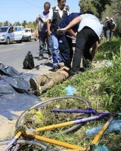 Se mat� al caer con su bicicleta