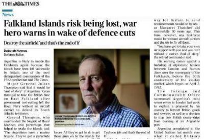 General brit�nico alert� que perder�an las Islas Malvinas si Argentina decide atacar