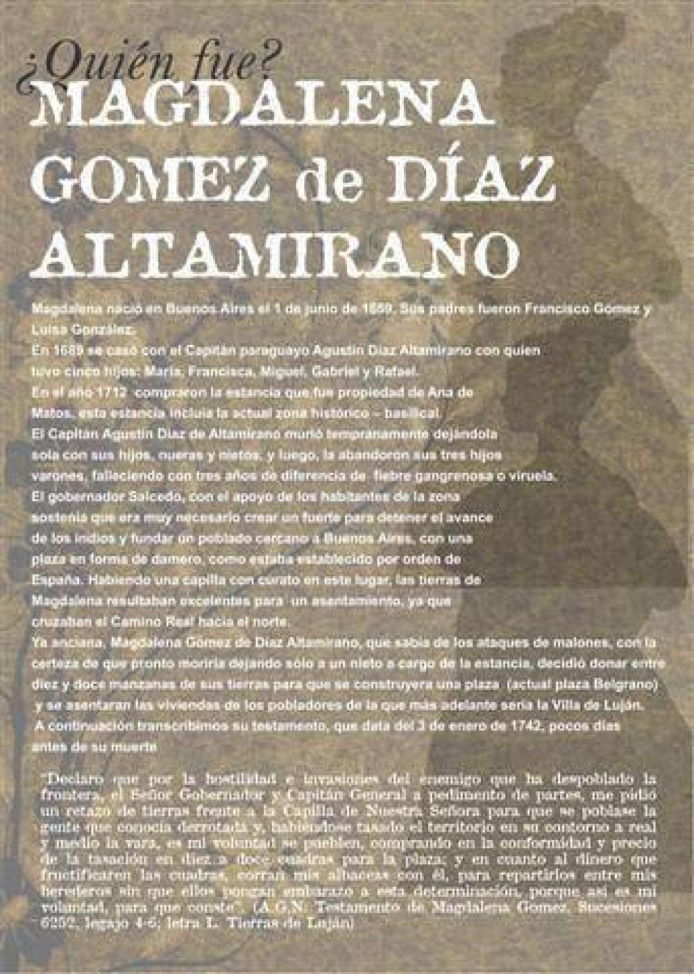 LUJN - EN EL DIA DE LA MUJER EL DR. OSCAR LUCIANI RENDIRA HOMENAJE A MAGDALENA GOMEZ DE DIAZ ALTAMIRANO