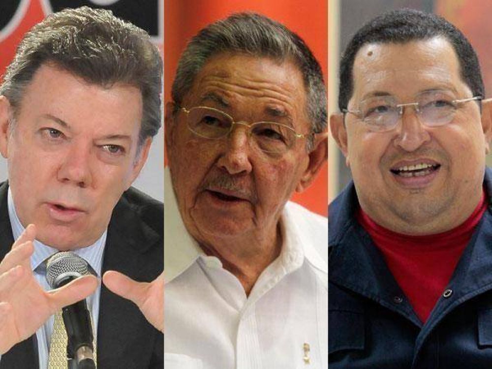 Santos se re�ne con Castro y Ch�vez en Cuba