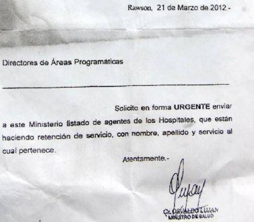 Modelo de Persecuci�n: Lujan pidi� el listado de los empleados que paran