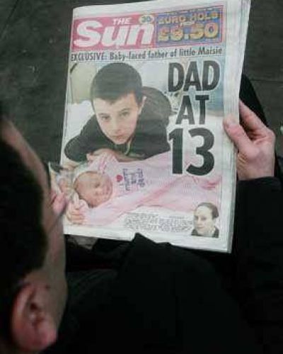 Conmoci�n por un pap� brit�nico de 13 a�os.