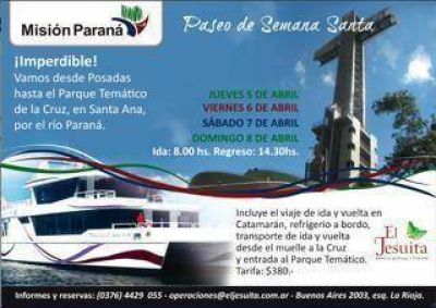 Paseos de Semana Santa en el catamar�n hasta el parque Tem�tico de la Cruz en Santa Ana