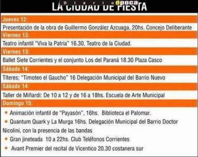 Nutrida agenda cultural para celebrar el �mes de Corrientes�