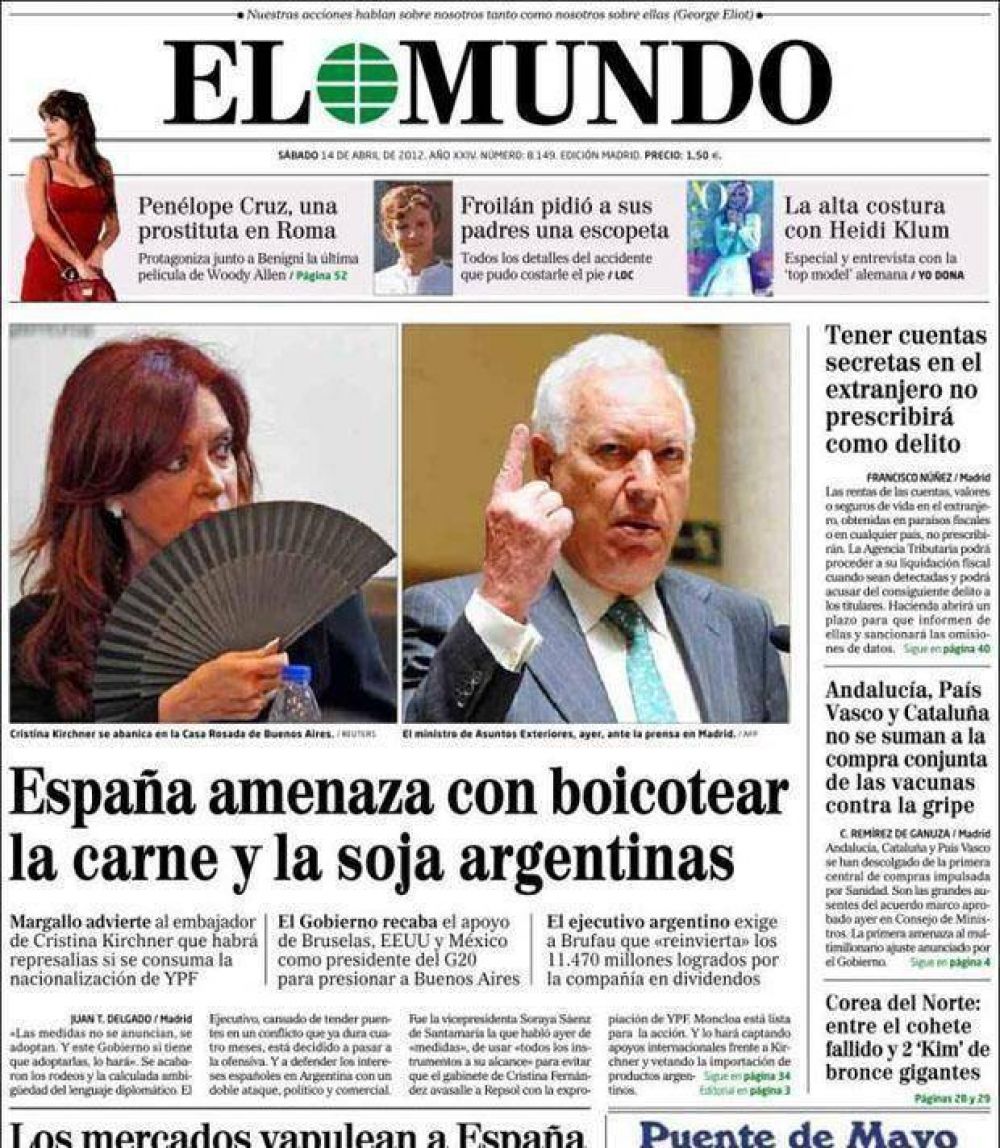 En Espa�a advierten de un boicot comercial contra la Argentina por YPF