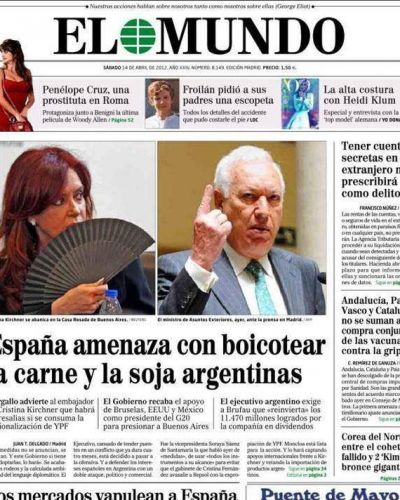 En Espa�a advierten de un boicot comercial contra la Argentina por YPF