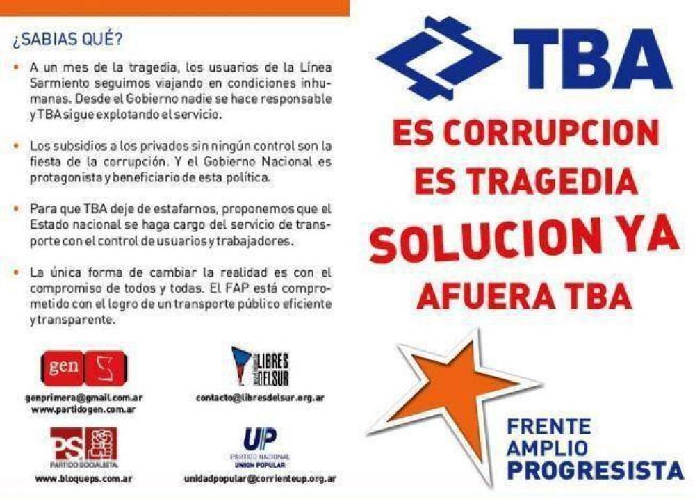 CAMPA�A FAP EN DEFENSA DEL FFCC SARMIENTO 