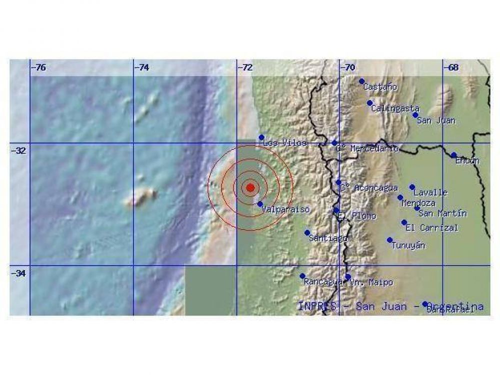 Un sismo de 6,5 en la escala de Richter sacudi� el centro de Chile y se sinti� en Mendoza