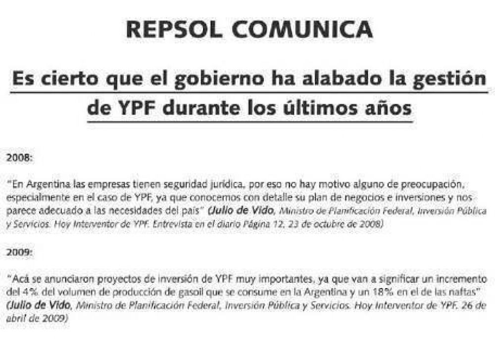 Repsol "le tira el archivo" al Gobierno