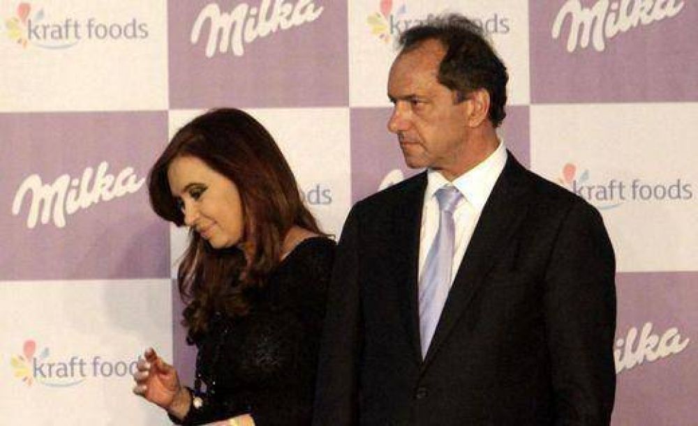 Cristina y Scioli juntos en la inauguraci�n de una planta de chocolate