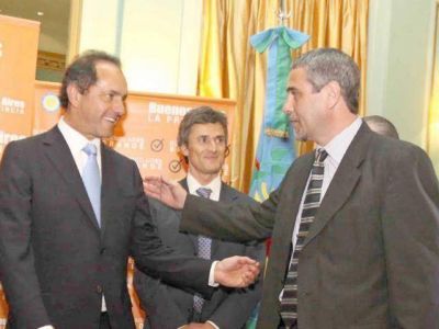 Scioli en Sarand�
