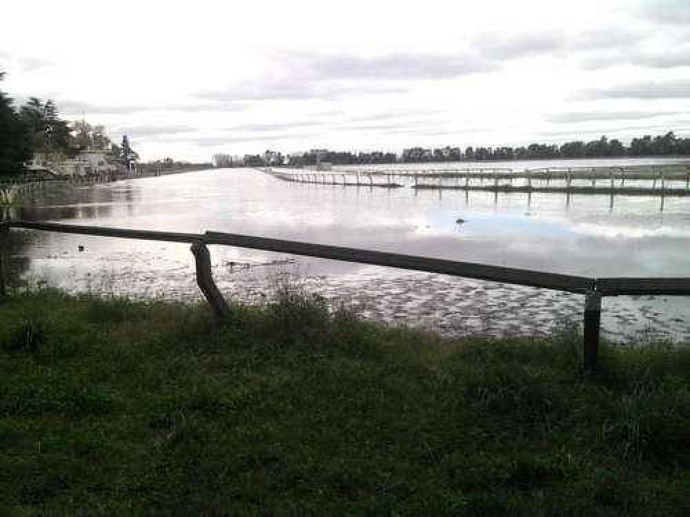 La inundaci�n produjo graves da�os en el hip�dromo local