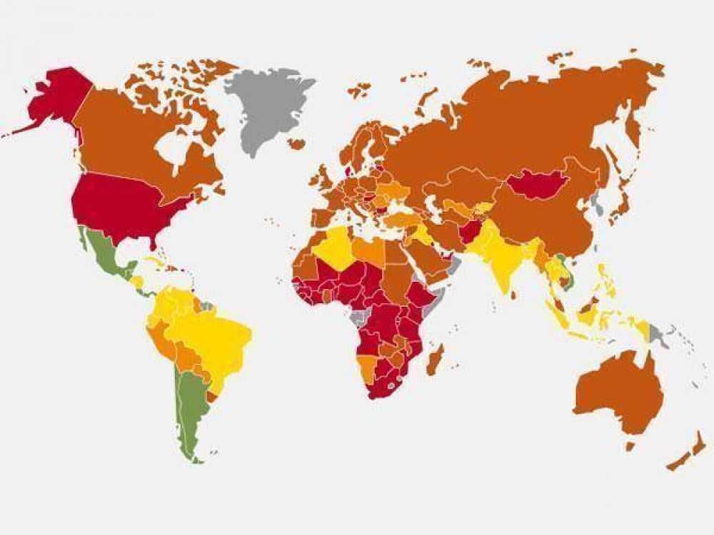 El mapa de los pa�ses m�s felices del mundo