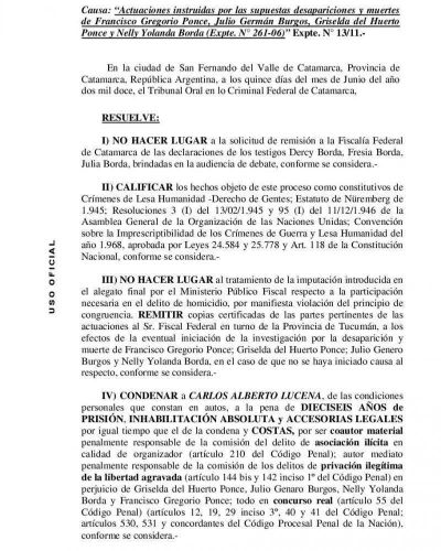Lesa humanidad: condenaron a dos acusados en juicio oral en Catamarca