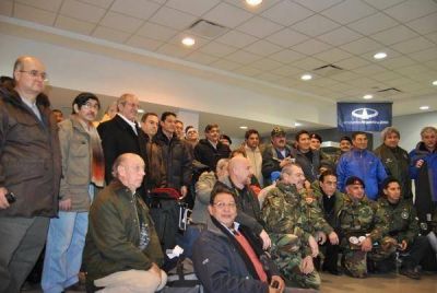 Arrib� la comitiva de Veteranos de Malvinas provenientes de Buenos Aires
