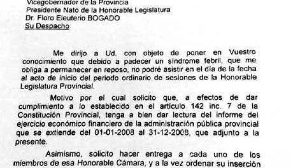 G�mez: El Gobernador se encuentra bien de salud.