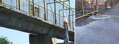 EL CRUCE PEATONAL FUE EMBESTIDO HACE SIETE MESES    Reclaman el reemplazo de un puente en Camino de Cintura