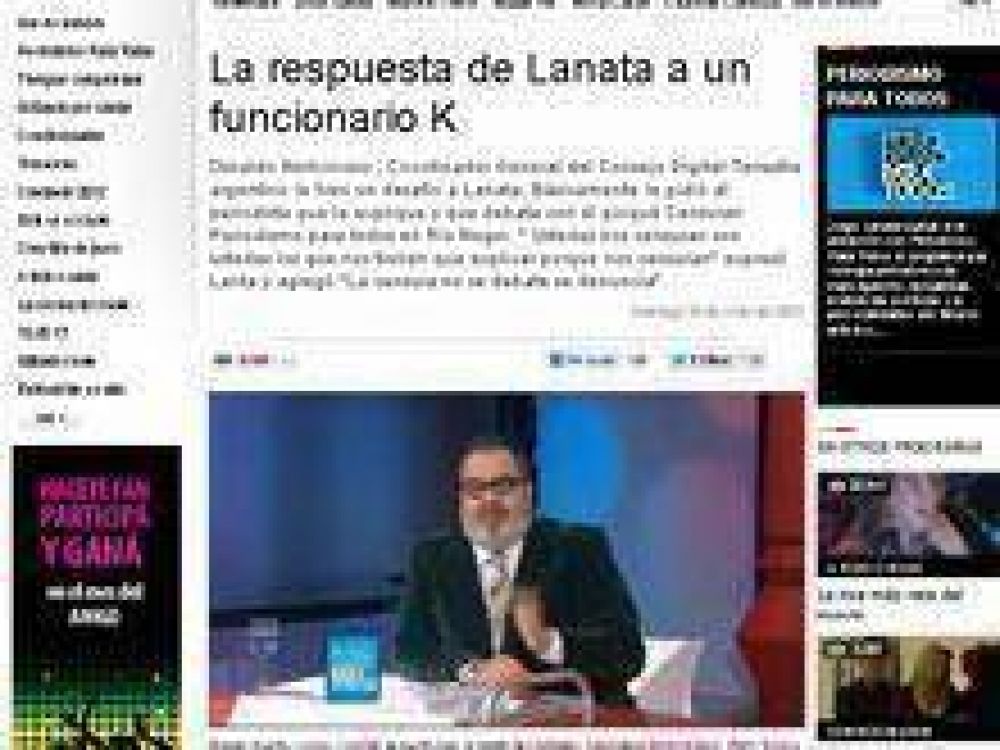 Lanata carg� contra Canal 10, Nemirovsci y la familia Soria