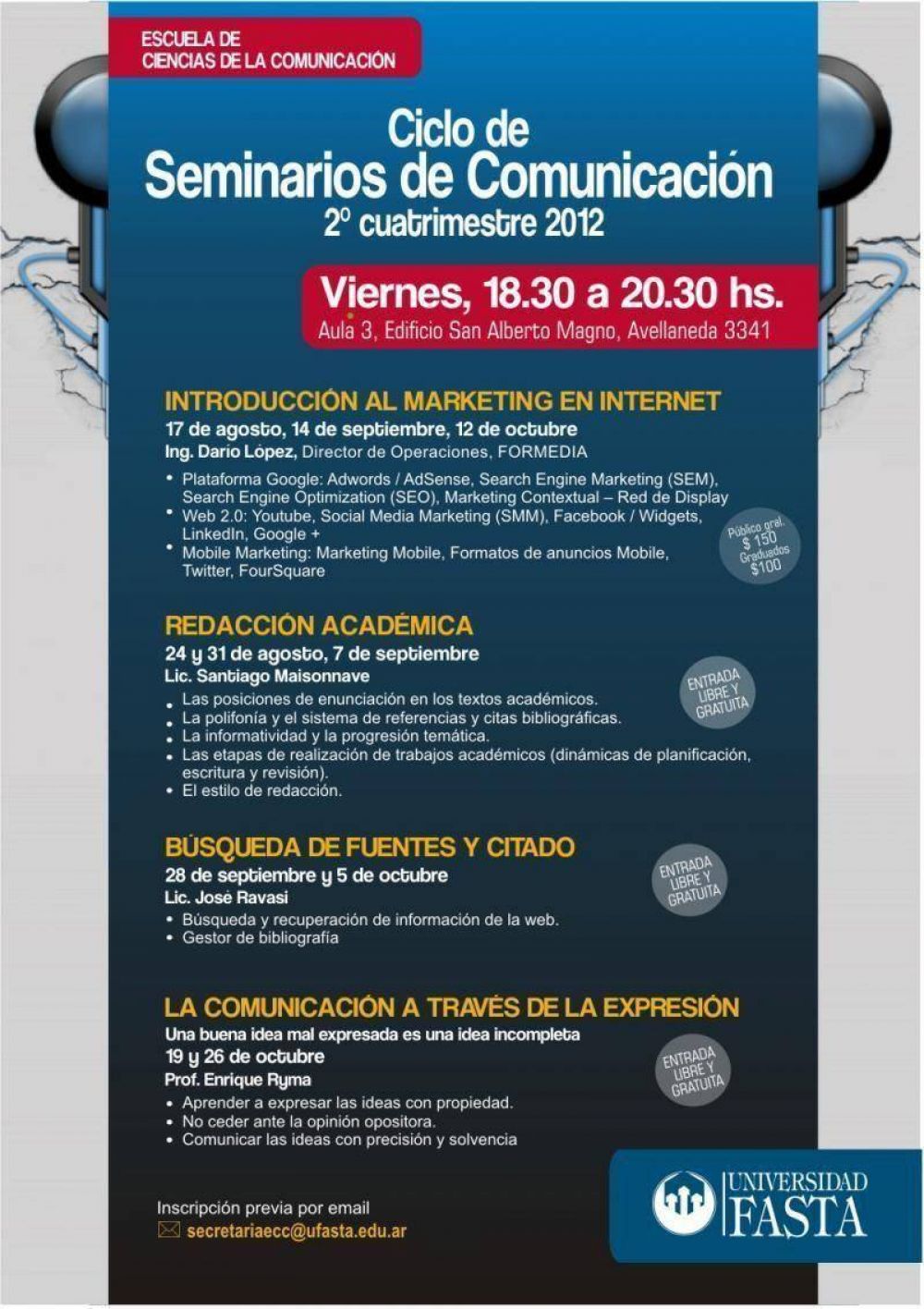 Nuevo Ciclo de Seminarios de Comunicaci�n en UFASTA