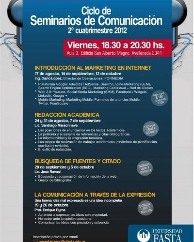Nuevo Ciclo de Seminarios de Comunicaci�n en UFASTA