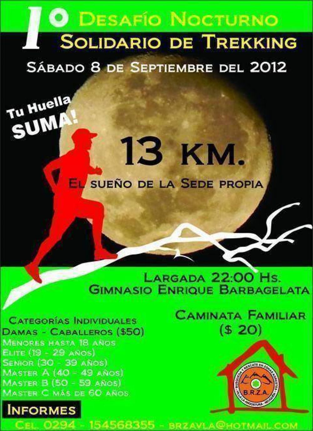 Grupo de Rescate: realizan una competencia de trekking nocturno para juntar fondos