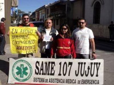  Empleados del SAME Jujuy reclaman mayor seguridad para realizar su trabajo