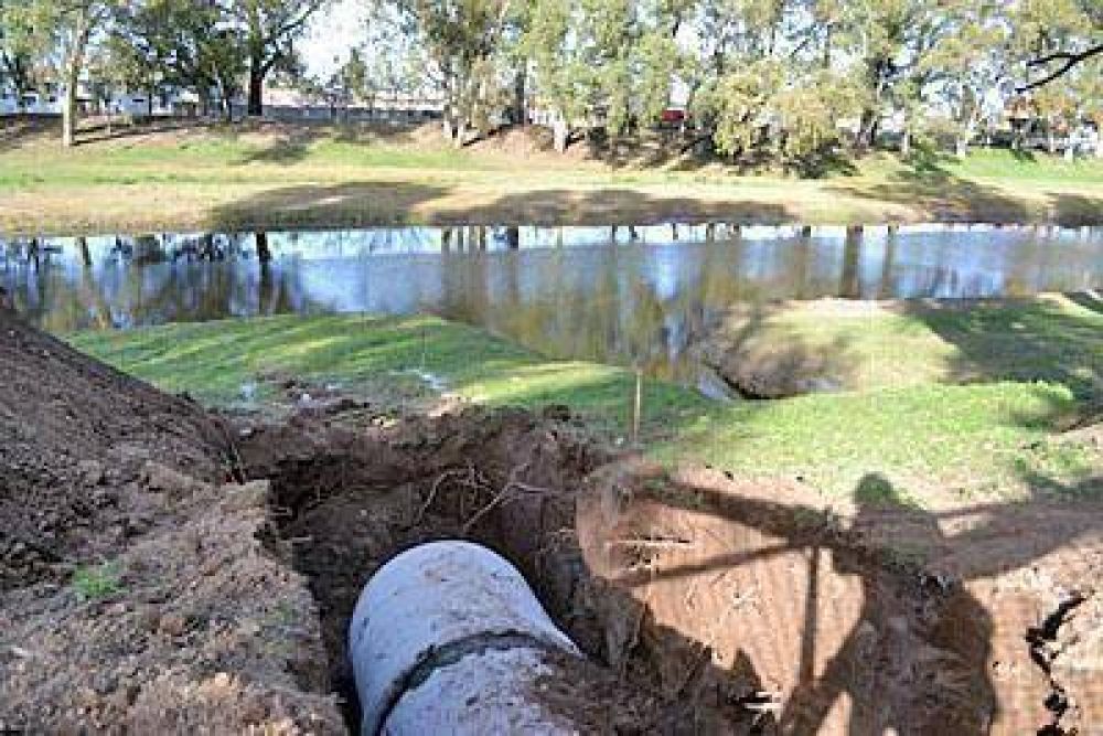 Concretan obras en 9 de Julio y el Arroyo para facilitar el escurrimiento del agua