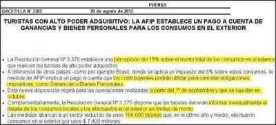 Las compras en Chile tendr�n un 15 % de recargo 