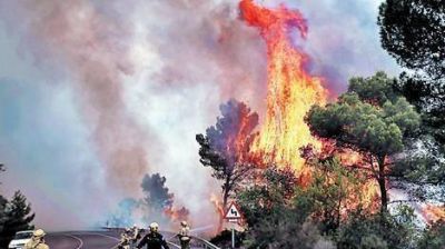 Un incendio forestal arrasa la Costa del Sol espa�ola