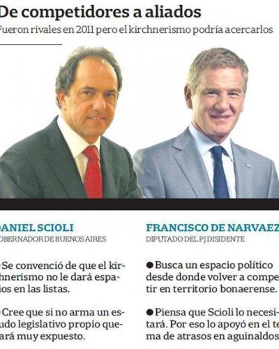 Scioli y De Narv�ez dialogan en reserva para evaluar un armado electoral conjunto de cara a 2013
