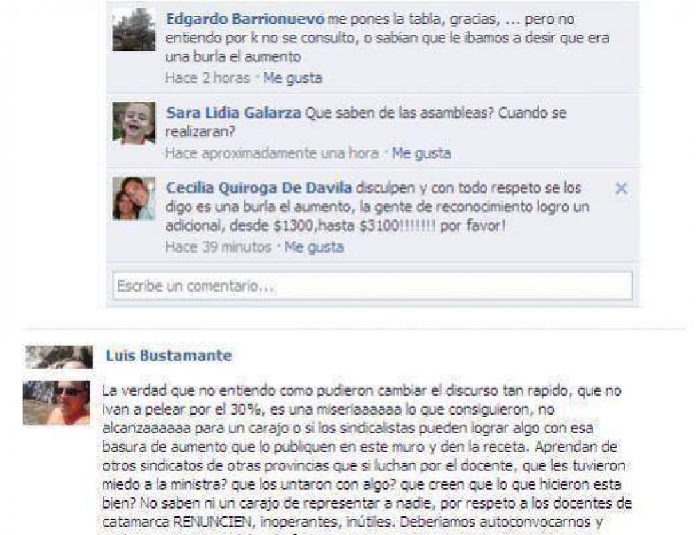 Costoso apoyo gremial
