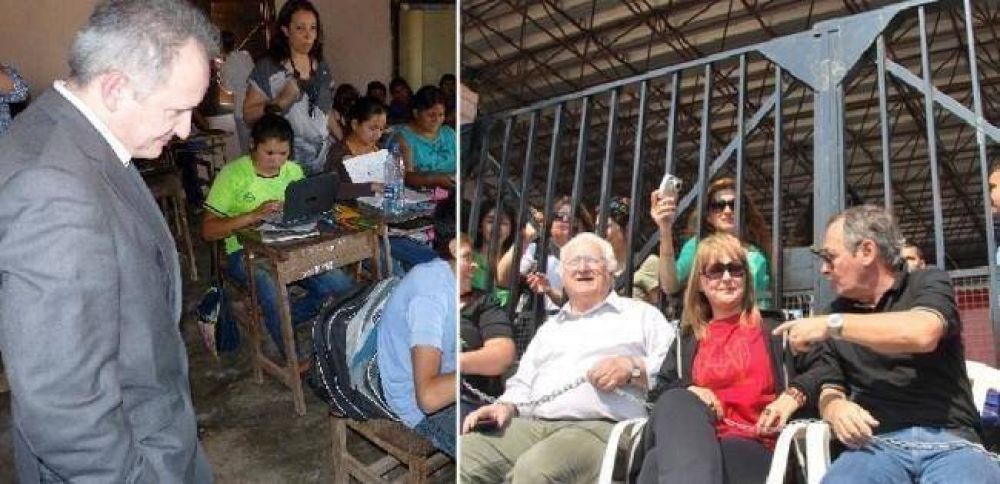 Romero convoc� a garantizar la educaci�n mientras Mijno y Petrovich se encadenaban en Educaci�n