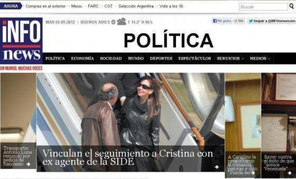 Vinculan el seguimiento a Cristina con ex agente de la SIDE en R�o Gallegos