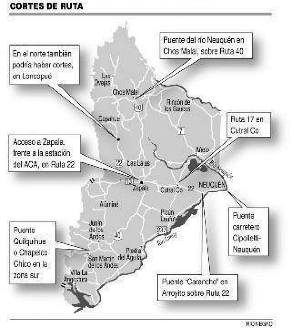 Cortes y marchas en distintos puntos de Neuqun