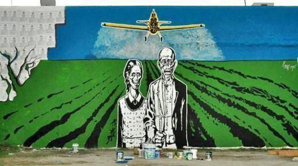 Marcos Ju�rez: fuerte pol�mica porque borran mural ecol�gico