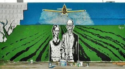 Marcos Ju�rez: fuerte pol�mica porque borran mural ecol�gico
