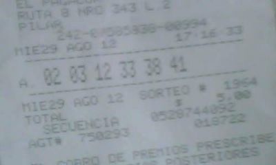 Un pilarense gan� 1 mill�n de pesos en el Loto